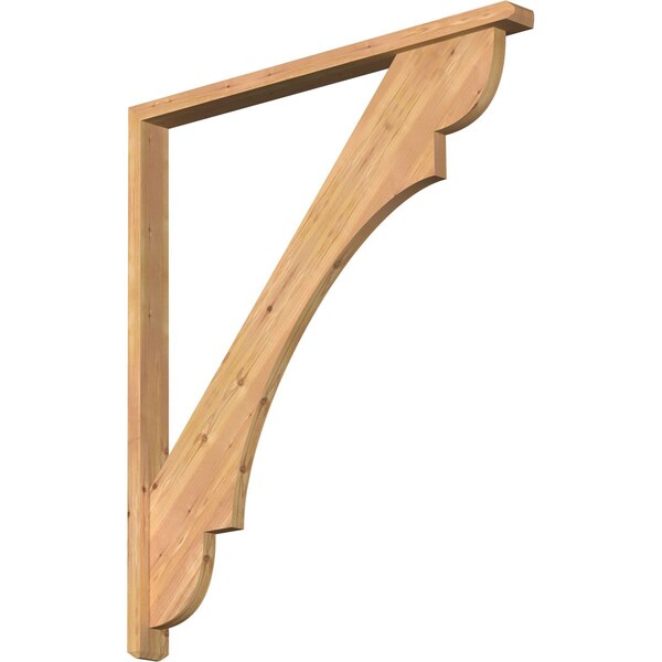Ekena Millwork Olympic Craftsman Smooth Bracket w/ Offset Brace, Western Red Cedar, 3 1/2"W x 42"D x 48"H BKT0402X42X48OLY04SWR - main